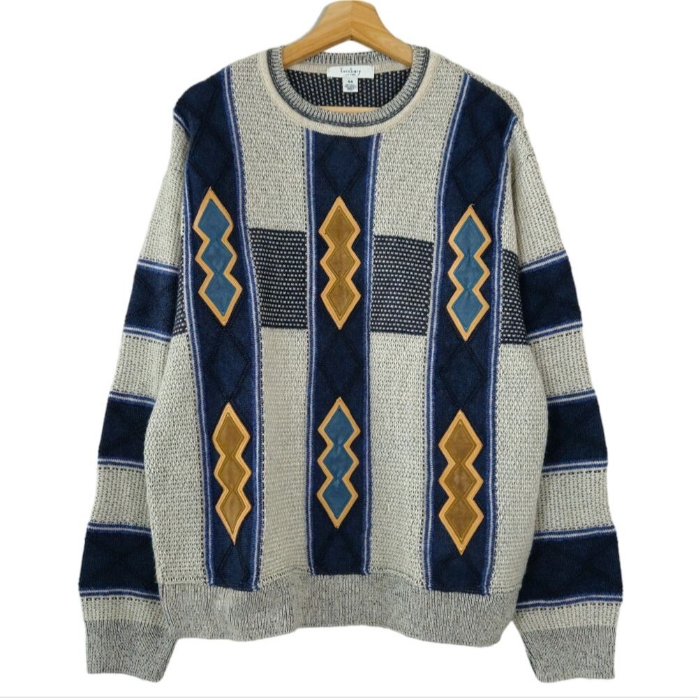 Turnbury Italian Wool Blend Mens Grandpa Sweater size 44